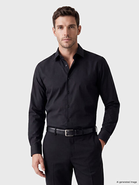 LCW BUSINESS Slim Fit Armürlü Erkek Gömlek