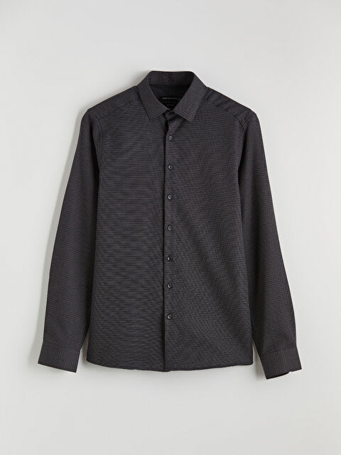 LCWAIKIKI Classic Slim Fit Desenli Armürlü Erkek Gömlek - S64184Z8-HFP