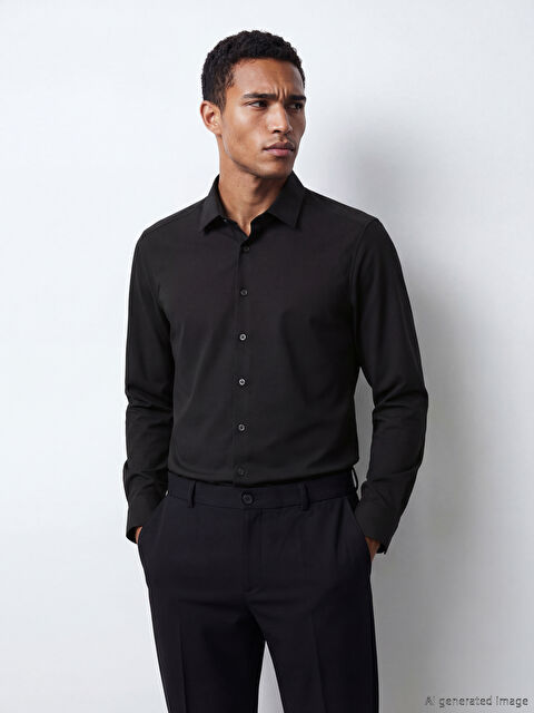 LCWAIKIKI Classic Slim Fit Armürlü Erkek Gömlek - S64185Z8-RQL