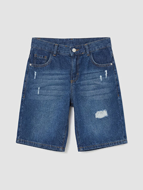 LCW Kids Yırtık Detaylı Erkek Çocuk Jean Şort - S64219Z4-507