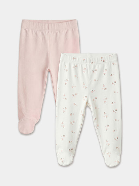 LCW baby Beli Lastikli Kız Bebek Patikli Eşofman Altı 2'li - S64275Z1-LRA