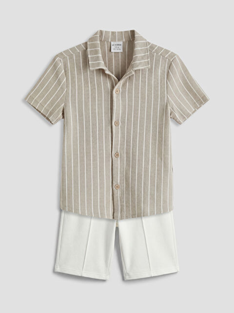 LCW Kids Çizgili Erkek Çocuk Gömlek ve Şort - S64335Z1-ELZ