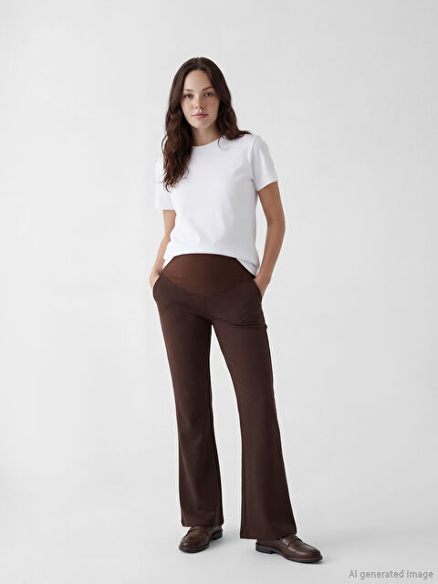 LCWAIKIKI Maternity Helanke za trudnice sa širokim nogavicama preko stomaka - S64363Z8-HMK