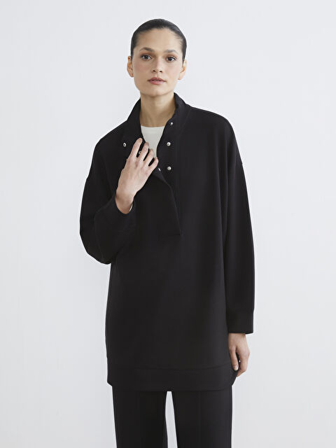 LCW Modest Soft Touch Oversized Women's Sweatshirt Tunic - S64407Z8-CVL