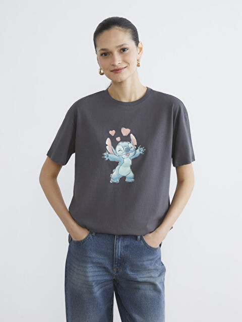 LCW Modest Crew Neck T-Shirt with Stitch Print - S64450Z8-JPT