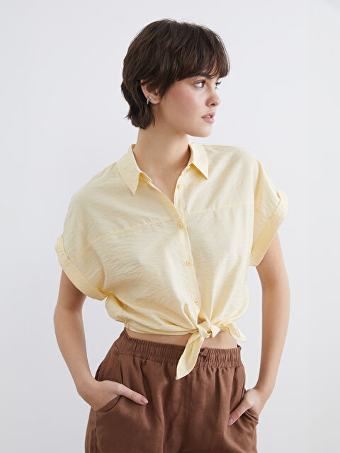 XSIDE Текстурована кроп-сорочка з аеробіну для жінок