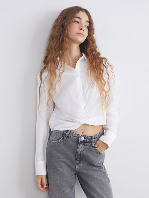 XSIDE Chemise courte froncée pour femme