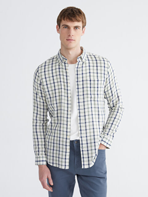 LCWAIKIKI Classic Regular Fit Ekose Erkek Gömlek - S64473Z8-LME