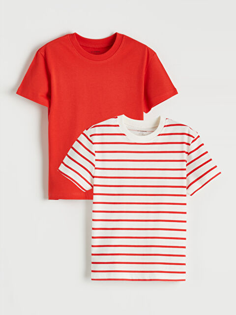LCW Kids Erkek Çocuk Bisiklet Yaka Penye Tişört 2'li - S64543Z1-LFC