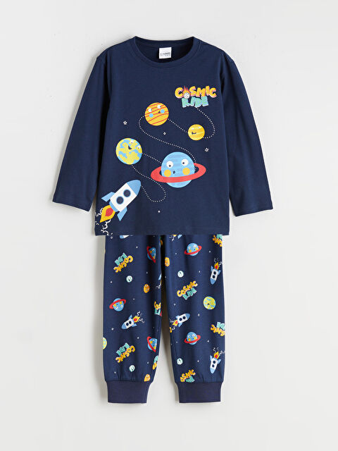 LCW Kids TAMNO PLAVA Pidžama komplet Dečak - S64562Z1-JC7