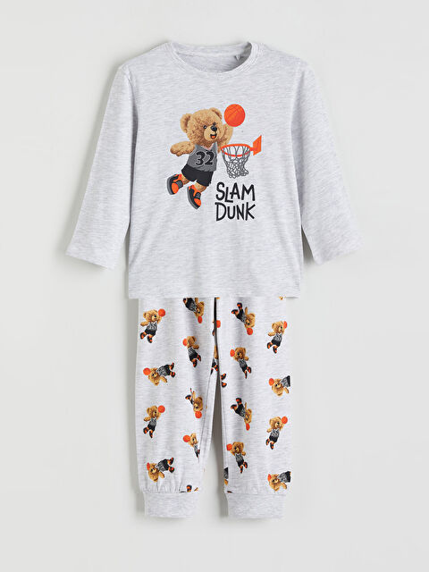 LC WAIKIKI ბიჭი რუხი პიჟამის ნაკრები - S64571Z1-LAK