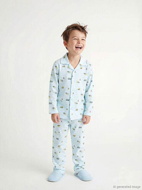 LCW Kids Bisiklet Yaka Erkek Çocuk Pijama Takımı - S64586Z1-LQK