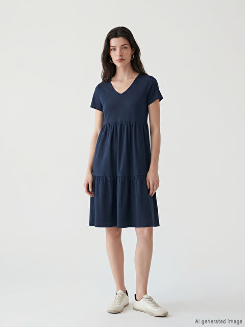 LCW Comfort Slojevita haljina sa okruglim izrezom