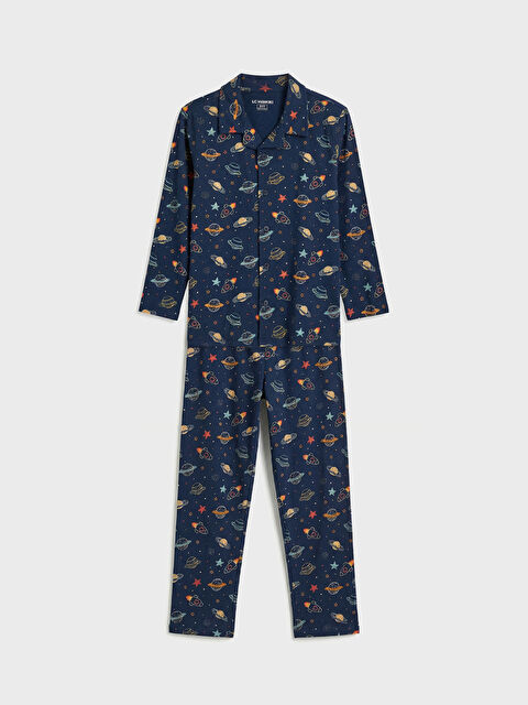 LCW Kids Gömlek Yaka Desenli Erkek Çocuk Pijama Takım - S64590Z1-LSJ