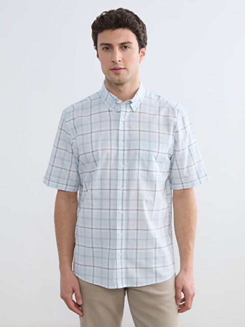 LCWAIKIKI Classic Regular Fit Ekose Poplin Erkek Gömlek