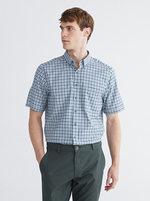 LCWAIKIKI Classic Regular Fit Plaid Oxford Men's Shirt - S64615Z8-LME