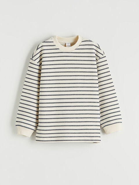 LCW Kids Çizgili Uzun Kollu Erkek Çocuk Tişört - S64636Z1-LGB