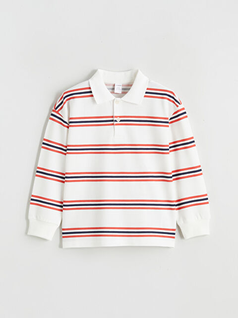LCW Kids Polo Yaka Çizgili Erkek Çocuk Tişört - S64654Z1-LE4