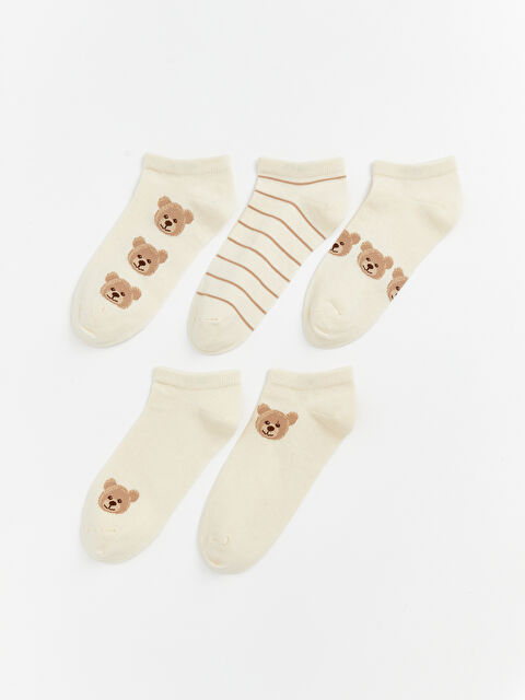 LCW DREAM Ayı Desenli Kadın Patik Çorap 5'li - S64728Z8-FFB