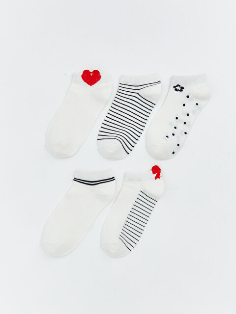 LCW DREAM Women's Patterned Ankle Socks - Set of 5 - S64738Z8-FEW