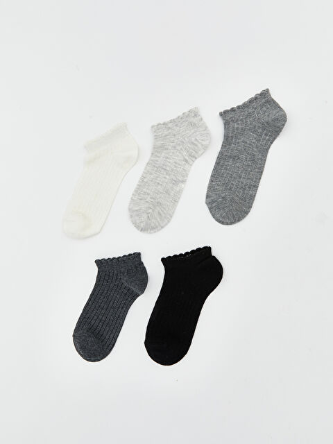 LCW DREAM Women's Flat Ankle Socks, Set of 5 - S64745Z8-FDU