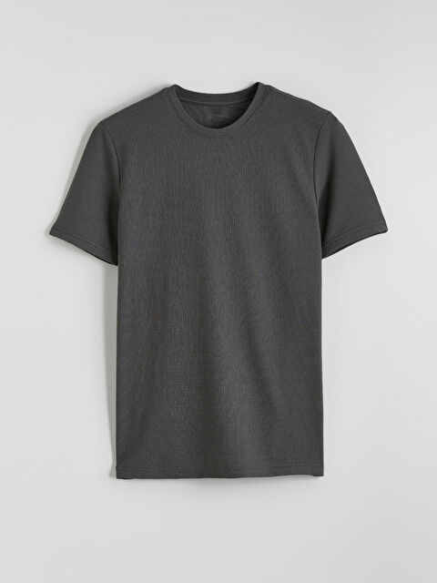 LCWAIKIKI Classic Bisiklet Yaka Penye Erkek Tişört - S64754Z8-YP2