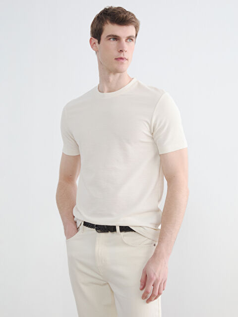 LCWAIKIKI Classic Bisiklet Yaka Erkek Tişört - S64754Z8-FRC