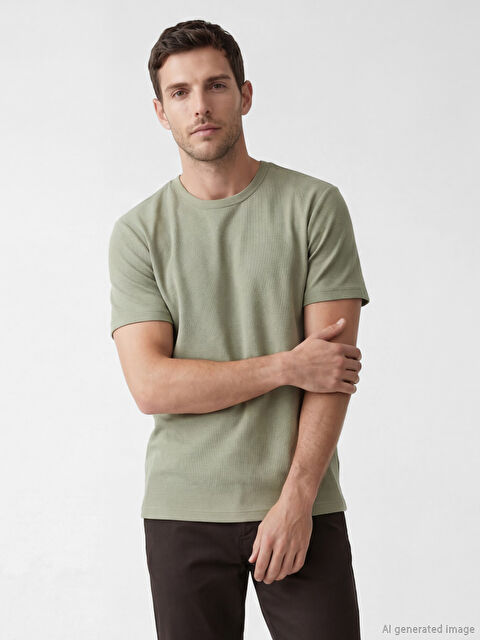 LCWAIKIKI Classic Bisiklet Yaka Erkek Tişört - S64754Z8-ZMT