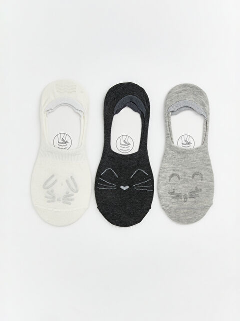 LCW DREAM Desenli Kaymaz Topuk Kadın Babet Çorap 3'lü - S64768Z8-FDU