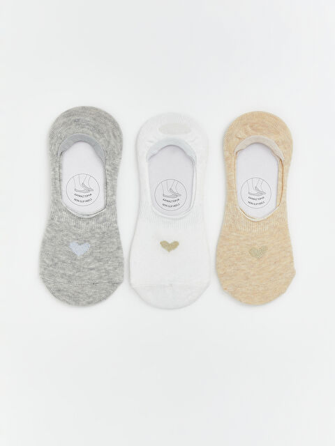 LCW DREAM Kalp Baskılı Kadın Babet Çorap 3'lü - S64771Z8-FDU