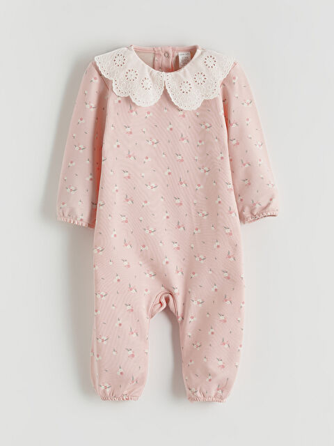 LCW baby Bebe Yaka Çiçekli Kız Bebek Tulum - S64820Z1-LT4