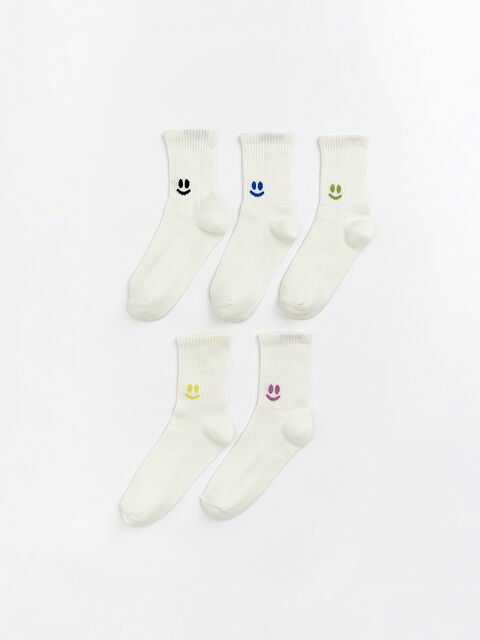 LCW DREAM Baskılı Kadın Soket Çorap 5'li - S64827Z8-FDU