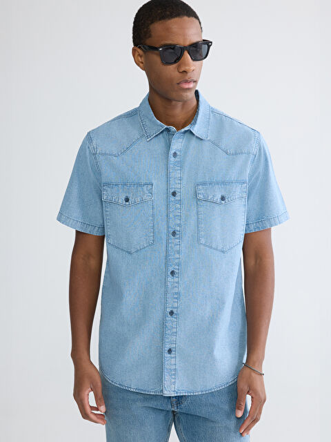 LCW Jeans Man INDIGO Denim Shirt - S64831Z8-H45