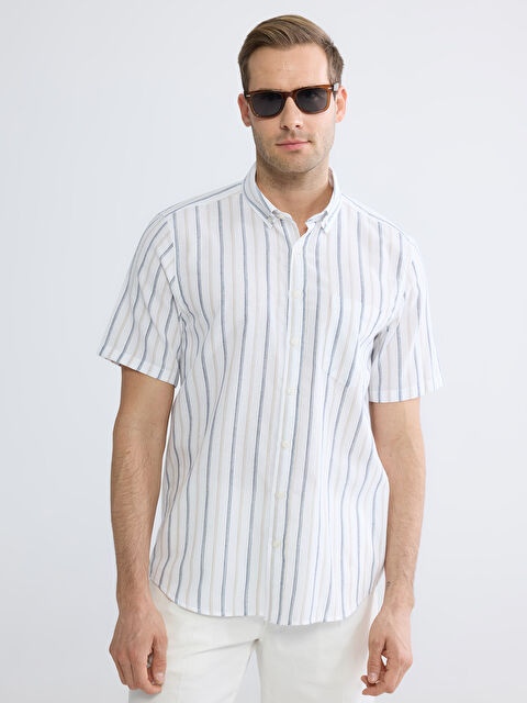 LCWAIKIKI Classic Regular Fit Çizgili Erkek Gömlek - S64881Z8-ELZ