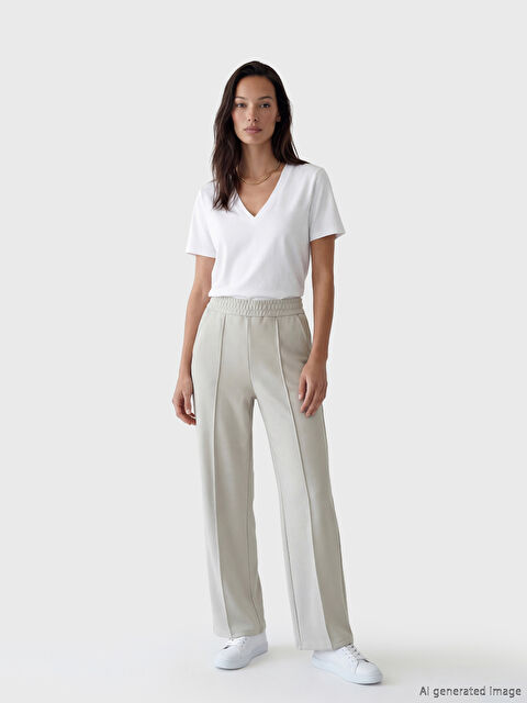 LCWAIKIKI Basic Beli Lastikli Soft Touch Kadın Eşofman Altı	 - S64886Z8-QYF