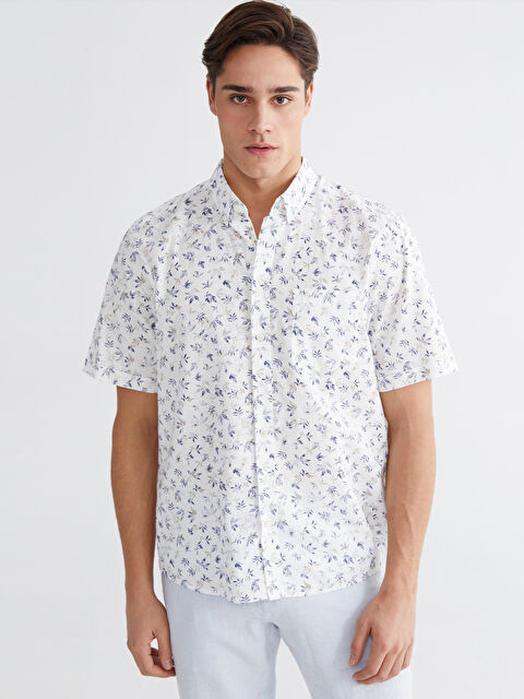 LCWAIKIKI Classic Мъжка риза с обикновена кройка от шарен поплин