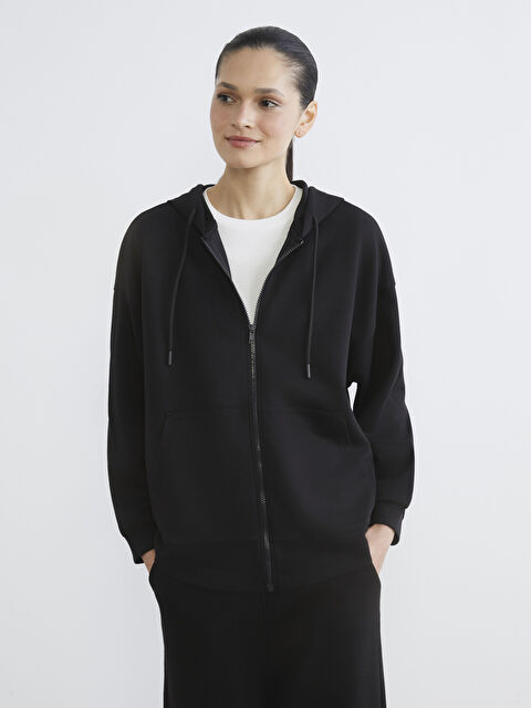 LCW Modest ქალის ფართო ზომის ზიპიანი ჰუდი - S64925Z8-CVL