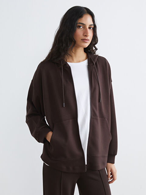 LCW Modest Oversized Women's Zip-Up Hoodie - S64925Z8-HMK