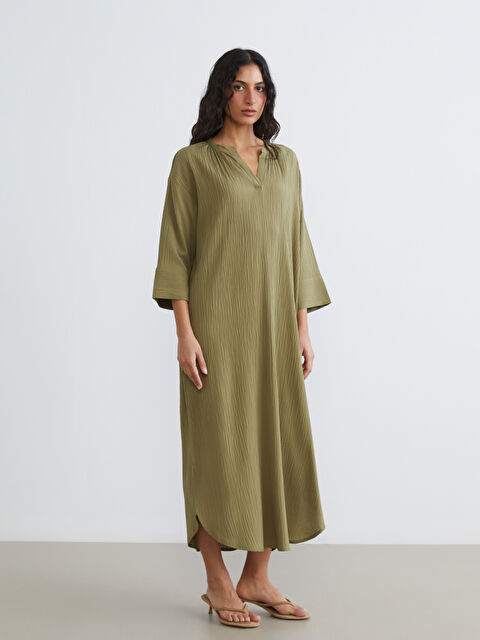LCW Modest V-Neck Dress - S64953Z8-YXZ