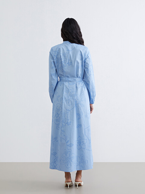 sachin and babi light blue dress ZARA. White dress with embroidered details – Hibuy market main image 1