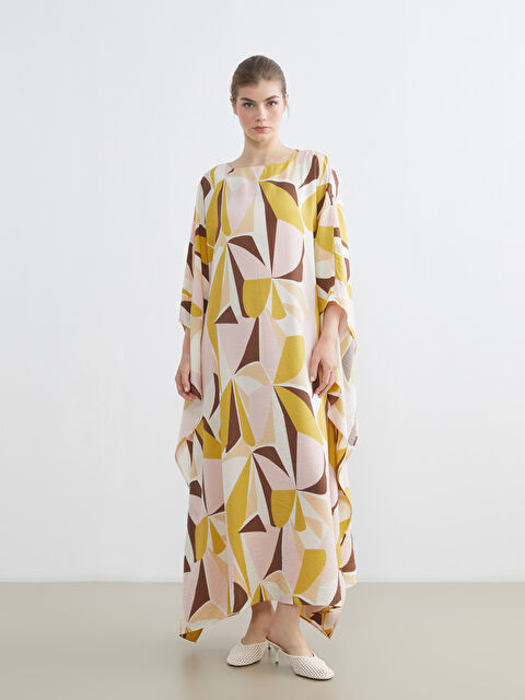 LCW Modest Crew Neck Patterned Dress - S64956Z8-F9C