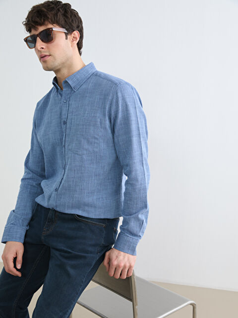 LCWAIKIKI Classic Regular Fit Armürlü Erkek Gömlek - S64993Z8-CS6