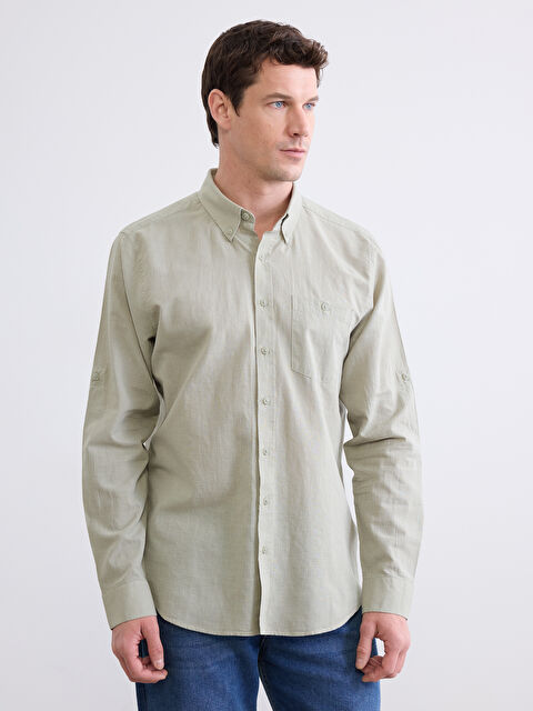 LCWAIKIKI Classic Regular Fit Linen Blend Men's Shirt