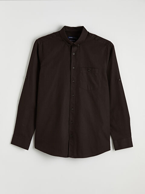 LCWAIKIKI Classic Regular Fit Keten Karışımlı Erkek Gömlek - S64995Z8-HCJ