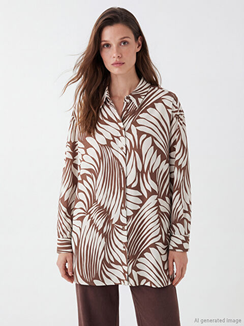 LCW Modest Patterned Women's Tunic Shirt