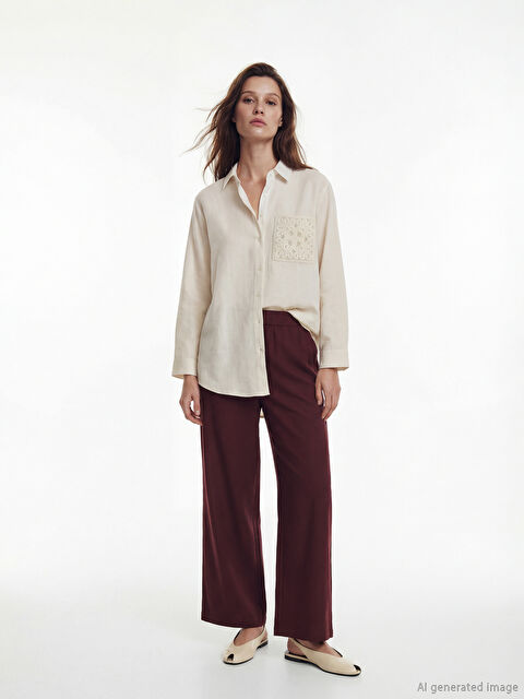 LCW Modest Pantaloni cu Talie Elastică cu Picior Evazat pentru Femei