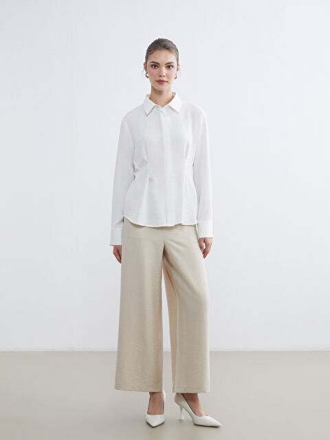 LCW Modest Elastic Waist Wide Leg Women's Trousers - S65048Z8-FZJ