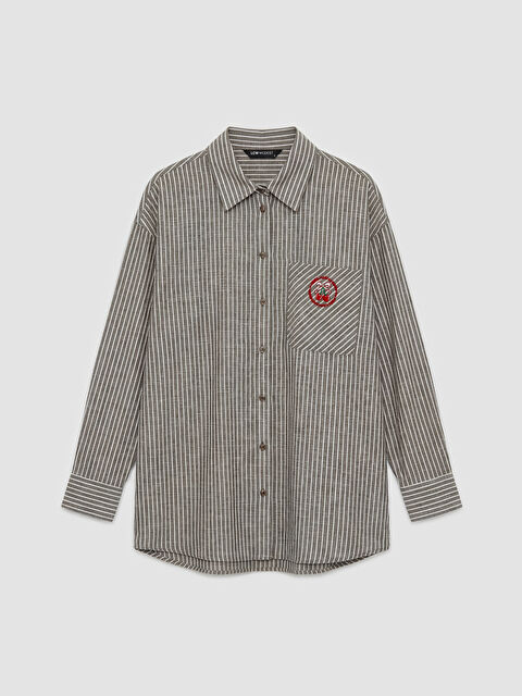 LCW Modest تونيك قميص بني امرأة