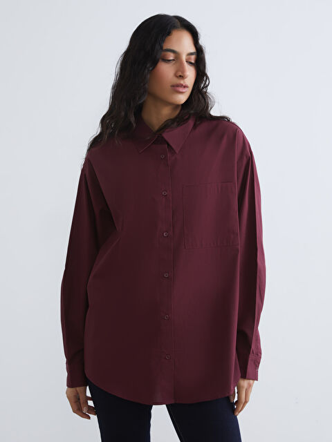 LCW Modest Oversized Poplin Women's Shirt Tunic - S65089Z8-DCL