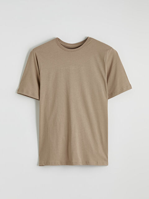 LCWAIKIKI Classic Bisiklet Yaka Baskılı Penye Erkek Tişört - S65100Z8-GWB